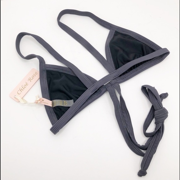 𝅺Chloe Rose Gray ribbed bikini top - Picture 6 of 13
